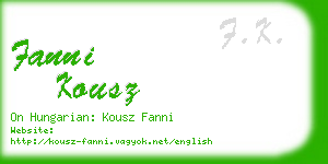 fanni kousz business card